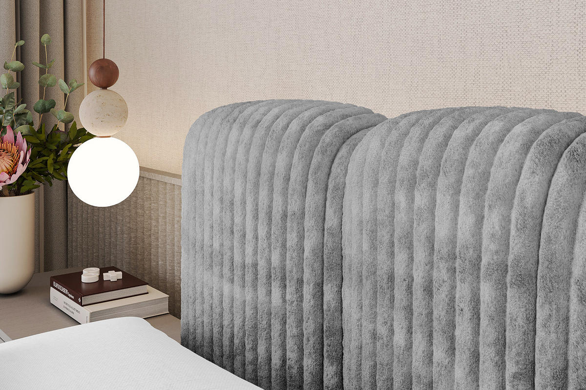 BOXBETT mit Matratze H3|H4 - NINA KING - 120x200 cm - Hellgrau - Hellgrau, Holzwerkstoff (120/200cm) - ALTDECOR