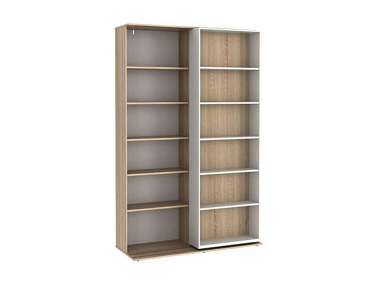 BÜCHERREGAL - 116.6 cm x 46 cm - holz - naturfarben hell, weiß Prali - Naturfarben/Weiß, Holz (116.6/185/46cm) - Vente-Unique