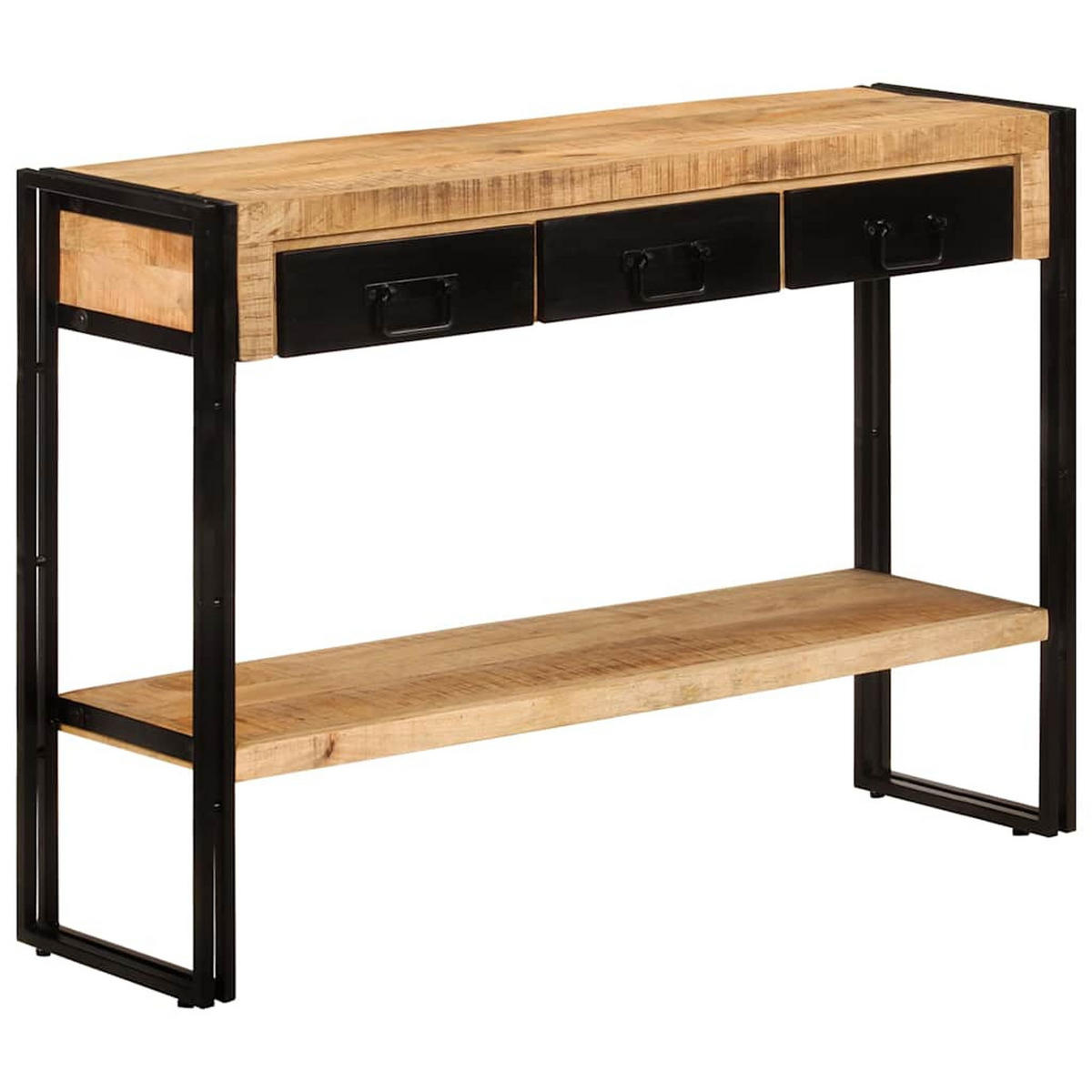 KONSOLENTISCH 110/30/76 Cm Massivholz Mango - Schwarz, Holz (110/30/76cm) - vidaXL