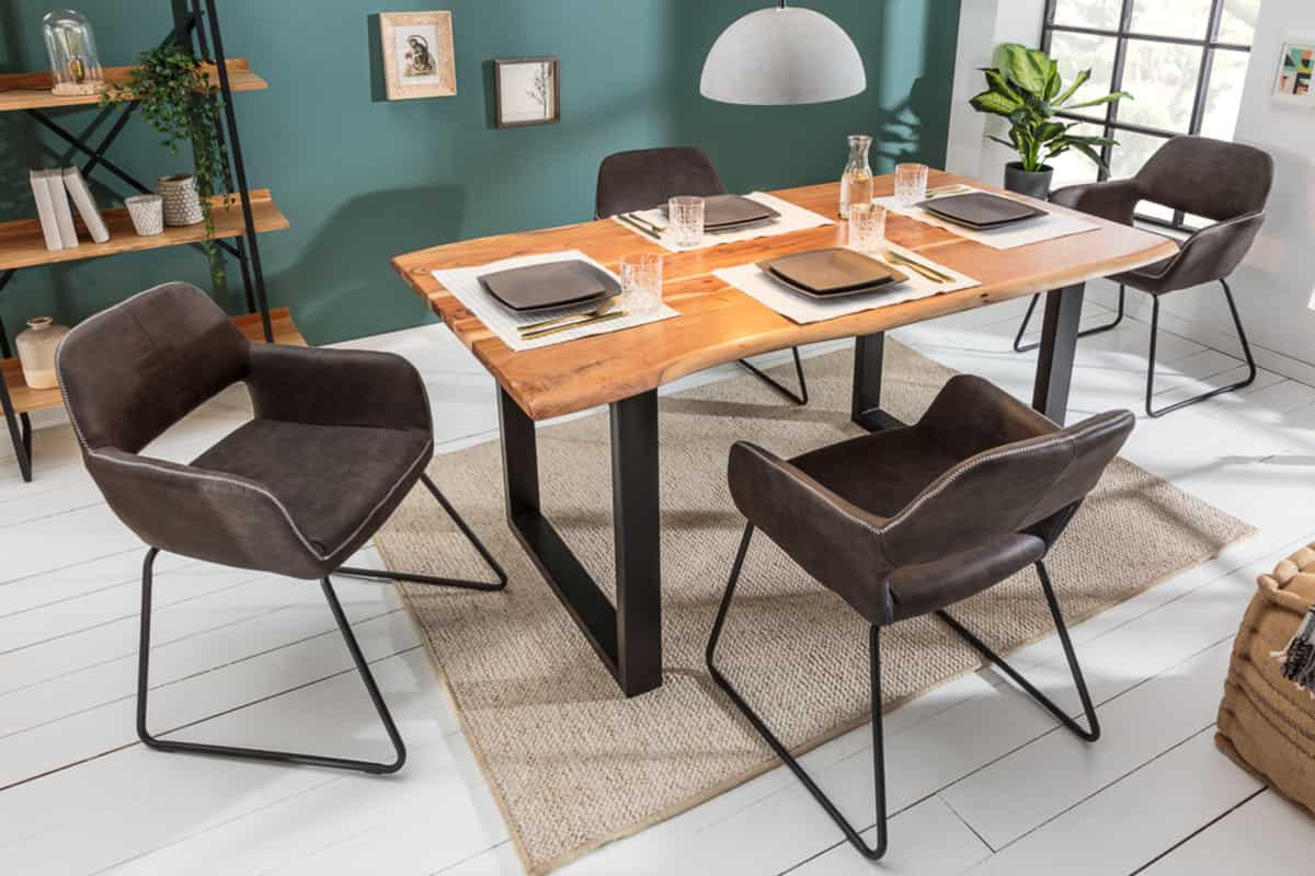 STUHL MUSTANG Microfaser Grau 80 cm - Schwarz/Grau, Textil/Metall (57/77/61cm) - riess-ambiente