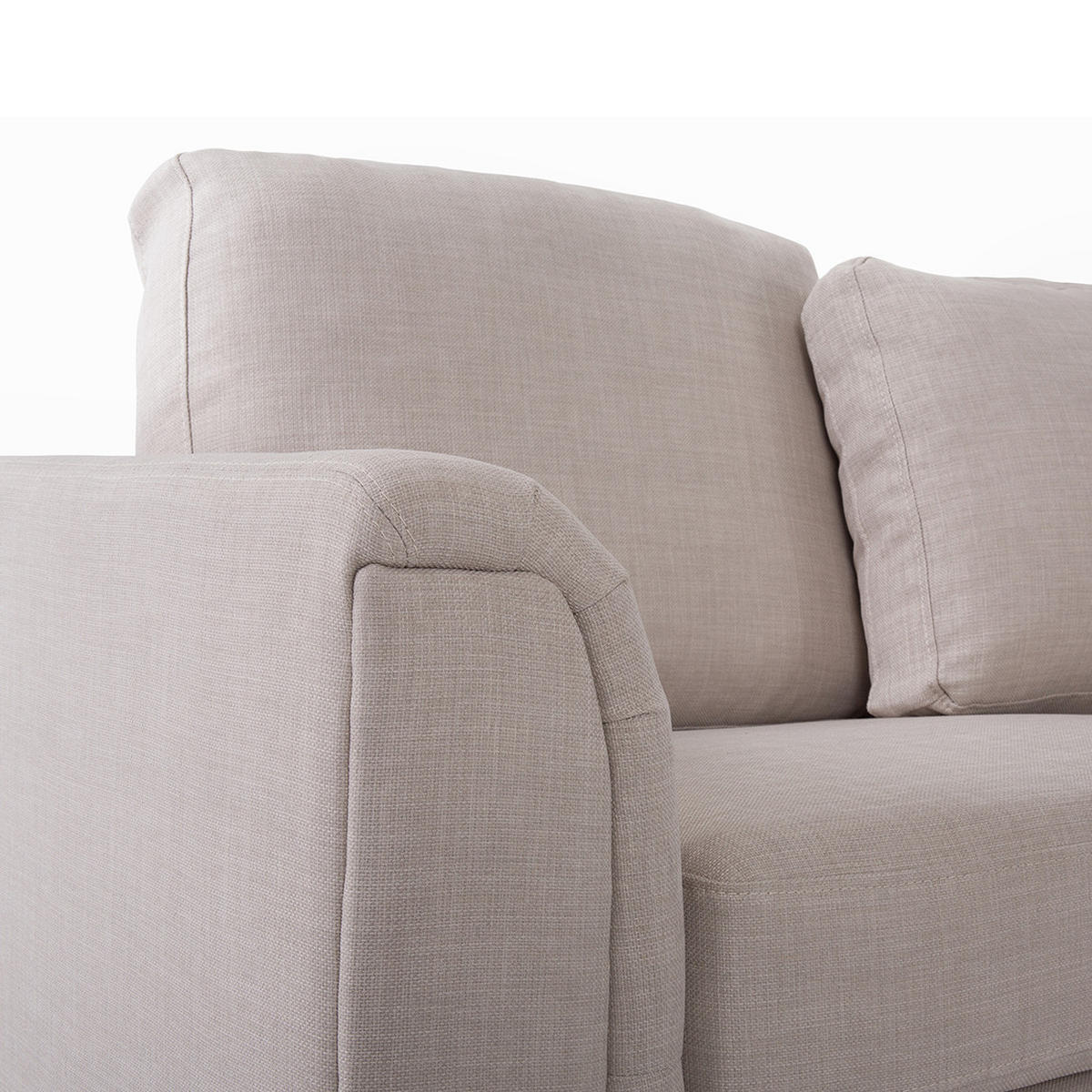 4-SITZER-ECKSOFA Polyester Beige rechtsseitig Oslo - Beige, Textil (270/151cm) - Beliani