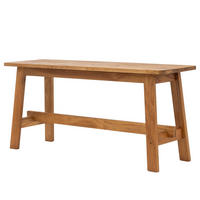 GARDEROBENBANK - 100 cm - Eiche massiv - Eichefarben, Holz (100/45/29cm) - home24