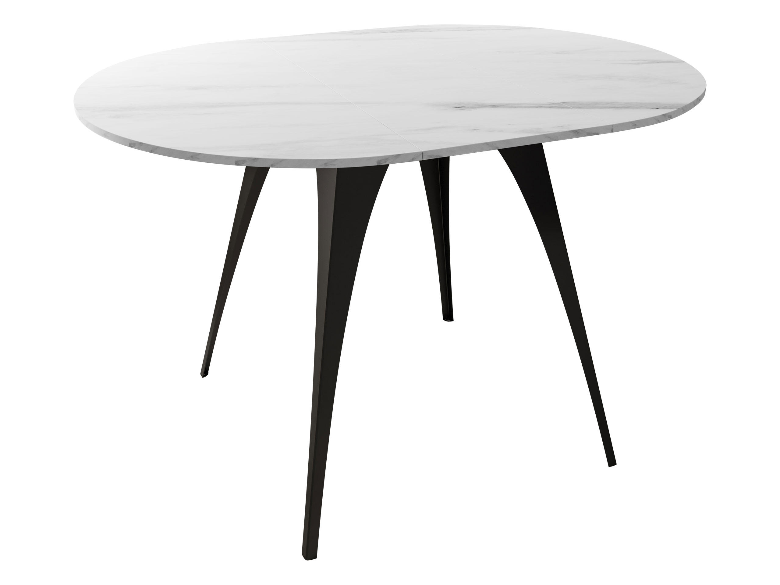 ESSTISCH Carmina 100 - Weiß Hochglanz/Schwarz, Holzwerkstoff/Metall (100/100/76cm) - MIRJAN24