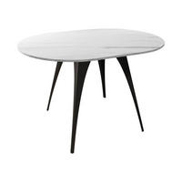ESSTISCH Carmina 100 - Weiß Hochglanz/Schwarz, Holzwerkstoff/Metall (100/100/76cm) - MIRJAN24
