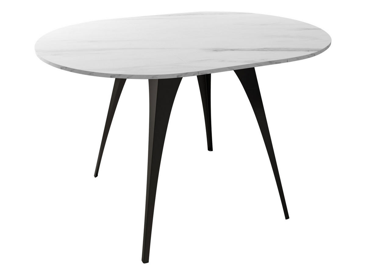 ESSTISCH Carmina 100 - Weiß Hochglanz/Schwarz, Holzwerkstoff/Metall (100/100/76cm) - MIRJAN24