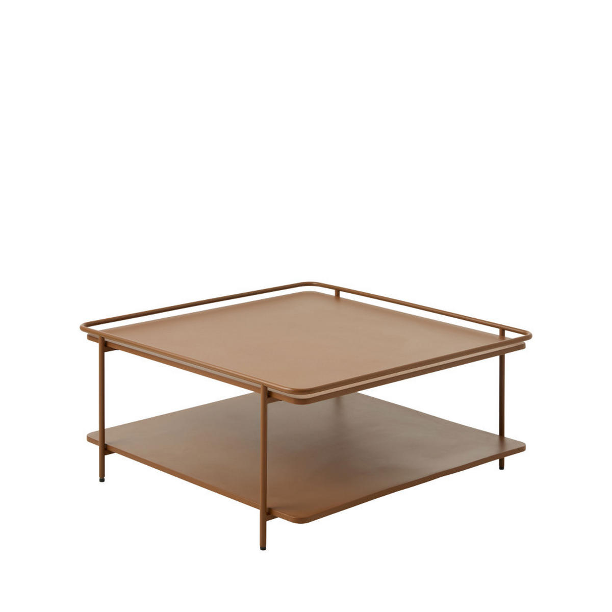 COUCHTISCH - Metall - Terrakotta - Terracotta, Metall (75/75/34cm) - Drawer