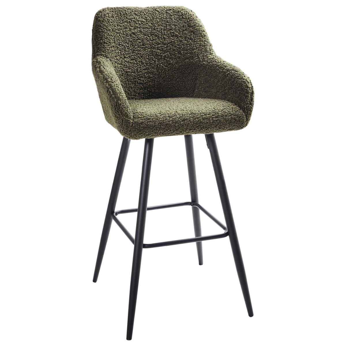 BARSTÜHLEN 2er-Set Dunkelgrün Casmalia - Dunkelgrün/Schwarz, Textil (50/103/54cm) - Beliani