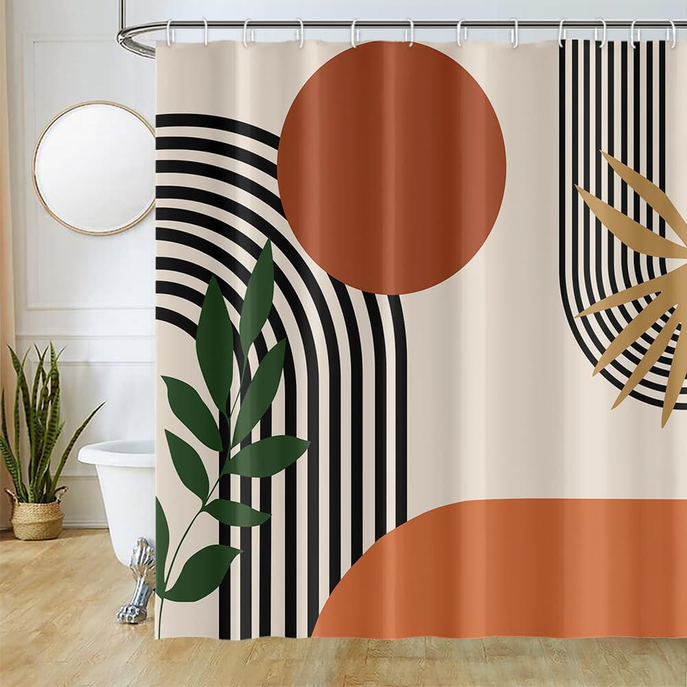 DUSCHVORHANG Orange wasserdicht waschbar Polyester Haken - Multicolor, Textil (200/180cm) - MCBOSON