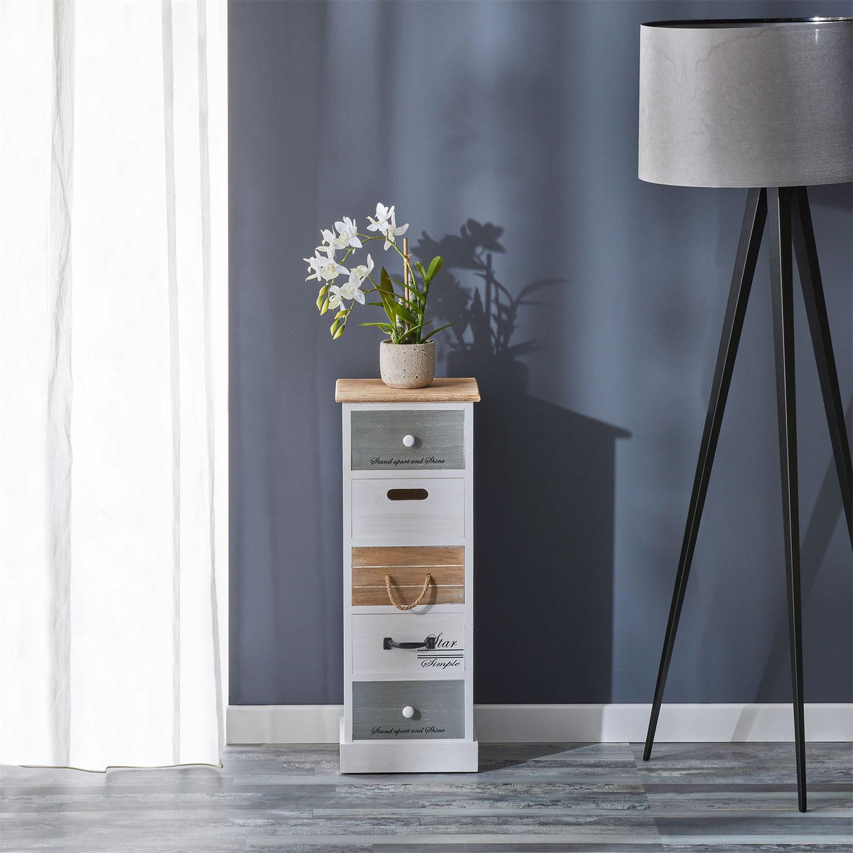 KOMMODE SALVA - Weiß, Holz (29/77/27cm) - CARO-Möbel