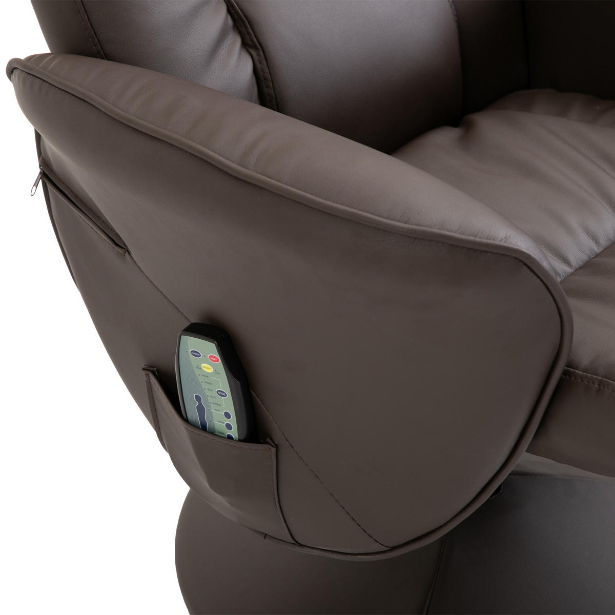 MASSAGESESSEL DE-06334 Mit Hocker, 10 Massagepunkte, 145° neigbar Braun - Braun, Metall (81/105/76cm) - ComfortXL