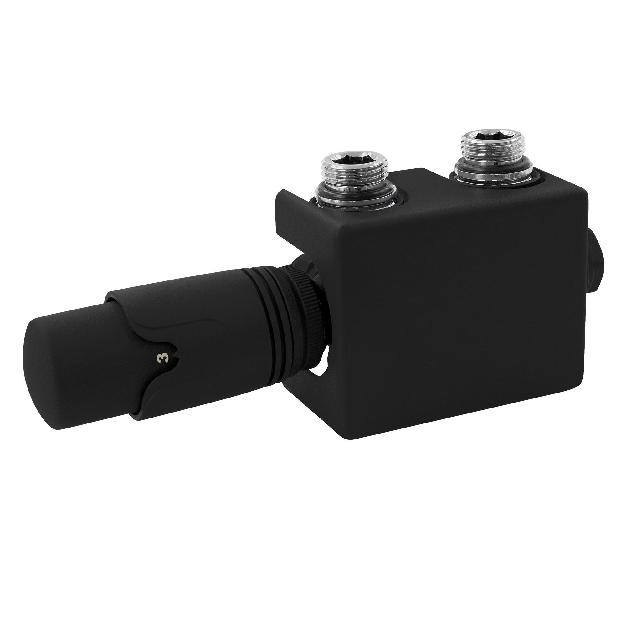 ANSCHLUSSGARNITUR Badheizkörper Schwarz - Schwarz, Metall - LuxeBath