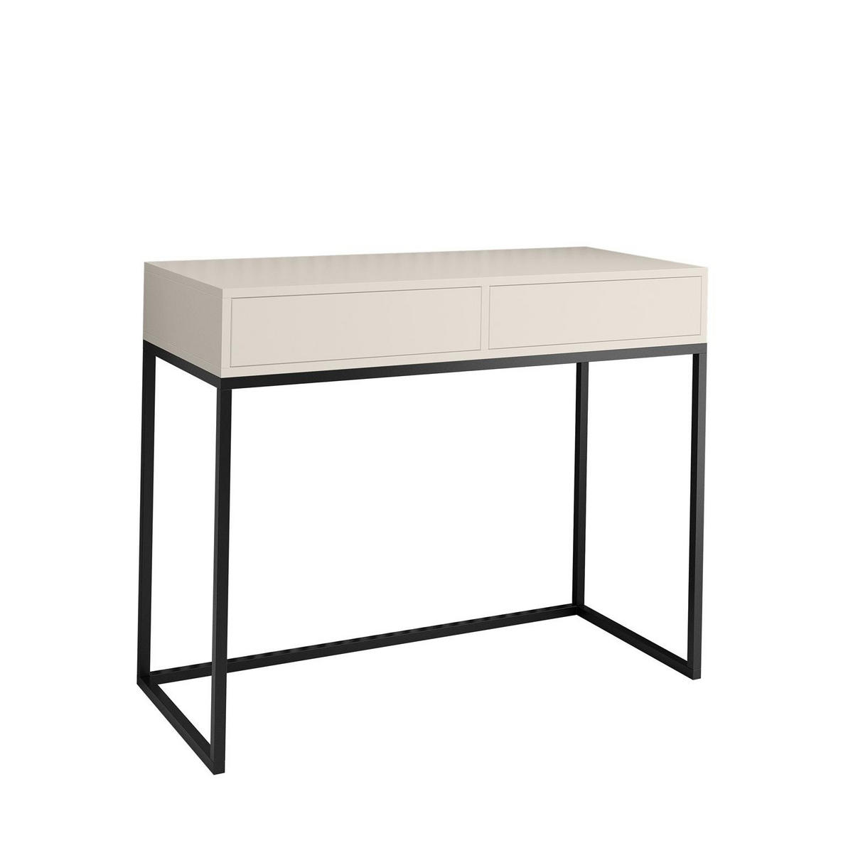 SCHMINKTISCH Cubic 80 Kaschmir, mit Schwarzgestell - Kaschmir/Schwarz, Holzwerkstoff/Metall (35/80/80cm) - Bettso