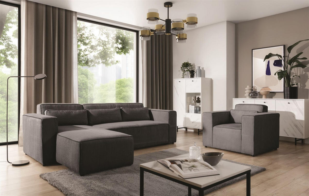 SESSEL Waldo In In Poso - Anthrazit, Holzwerkstoff/Textil (101/80/92cm) - Fun Möbel