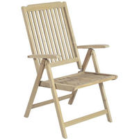 GARTENSTUHL Mara Teak 5-fach verstellbar unbehandelt Hochlehner - Braun, Holz (102.5/66/58cm) - DELUKE