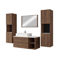 BADMÖBEL-SET Kertos III - Goldfarben/Braun, Holzwerkstoff/Metall (100/57/45cm) - MIRJAN24