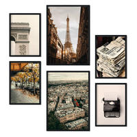 POSTER Set Mit 6 Vintage Paris A3 & A4 Rahmenlos - Klar, Papier (29/3cm) - Nacnic