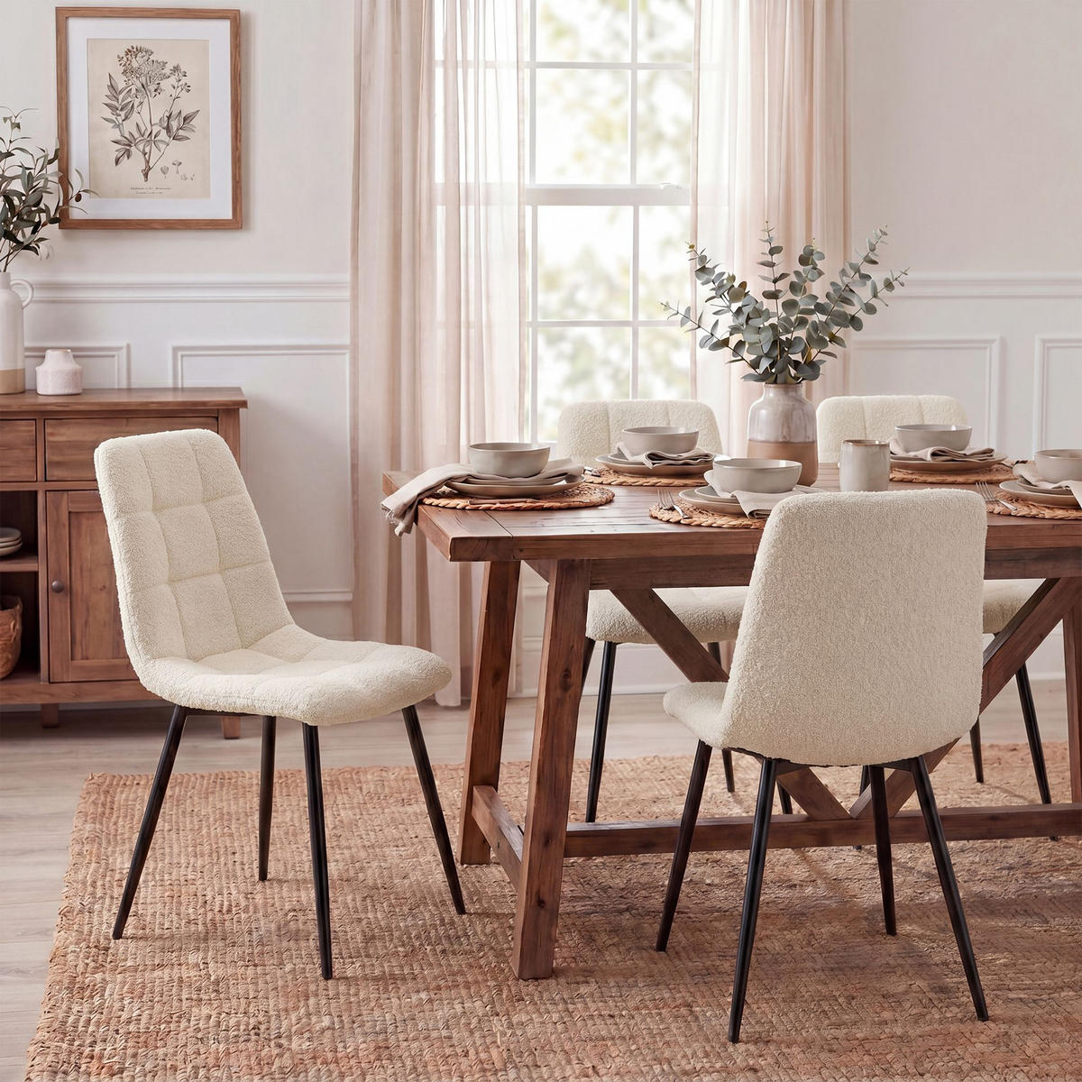 ESSZIMMERSTUHL Antibes 84x45x55 cm creme - Creme, Textil (45/84/55cm) - furnicato