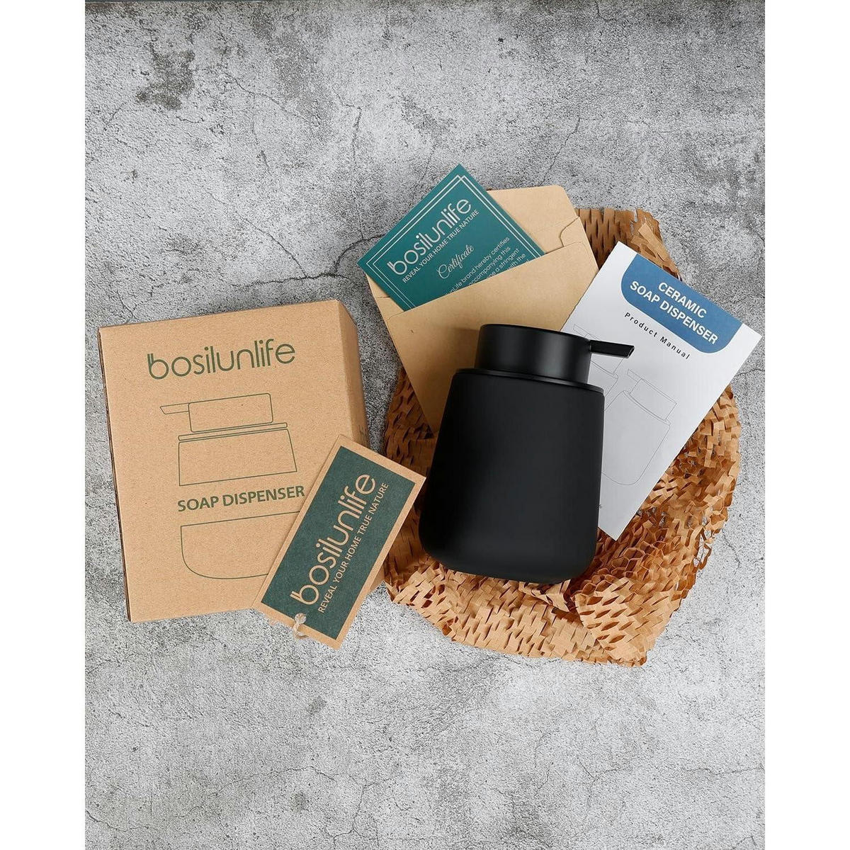SEIFENSPENDER Keramik Schwarz 350 ml - Schwarz, Keramik (9/12/9cm)