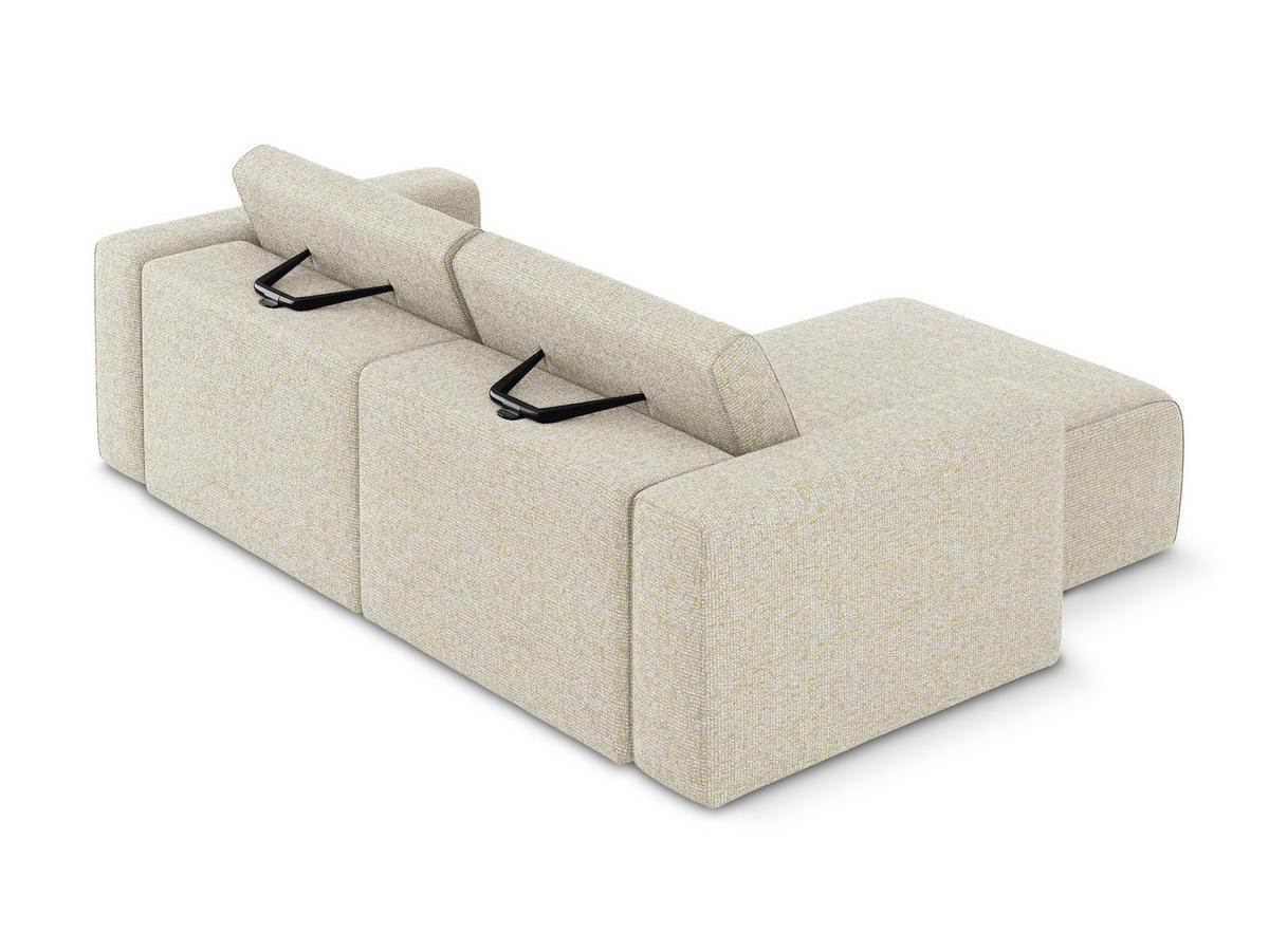 ECKSOFA Links Strukturstoff Stoff Beige - Beige/Creme, Kunststoff/Textil (167/224cm) - Makamii