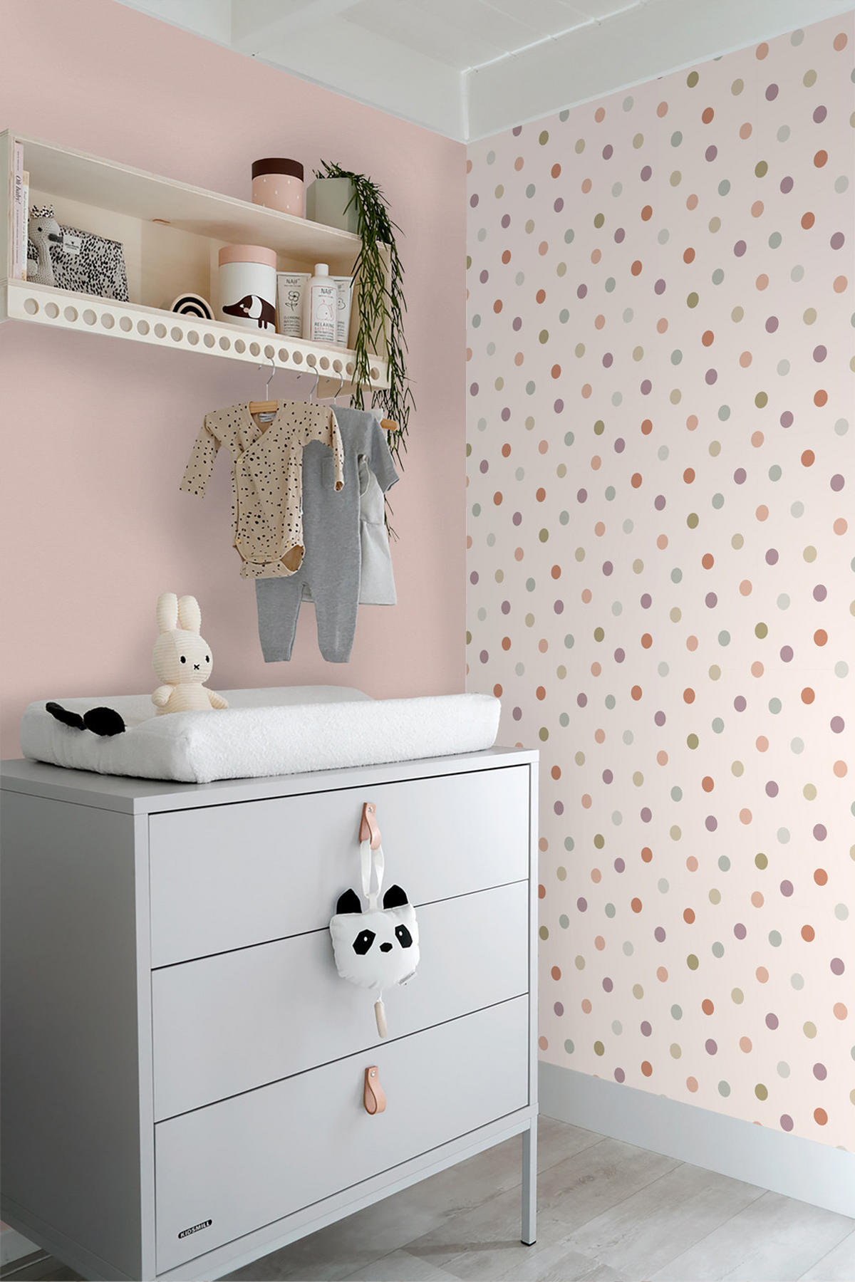 TAPETE Punktmuster 50 x 900 cm - Beige, Papier (50/0.1cm) - ESTAhome