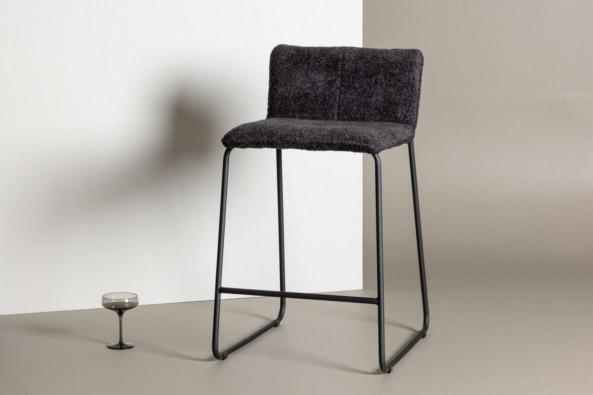 BARHOCKER BISBEE Schwarz 41x50x85 cm - Schwarz, Textil (41/85/50cm) - FURNLUX