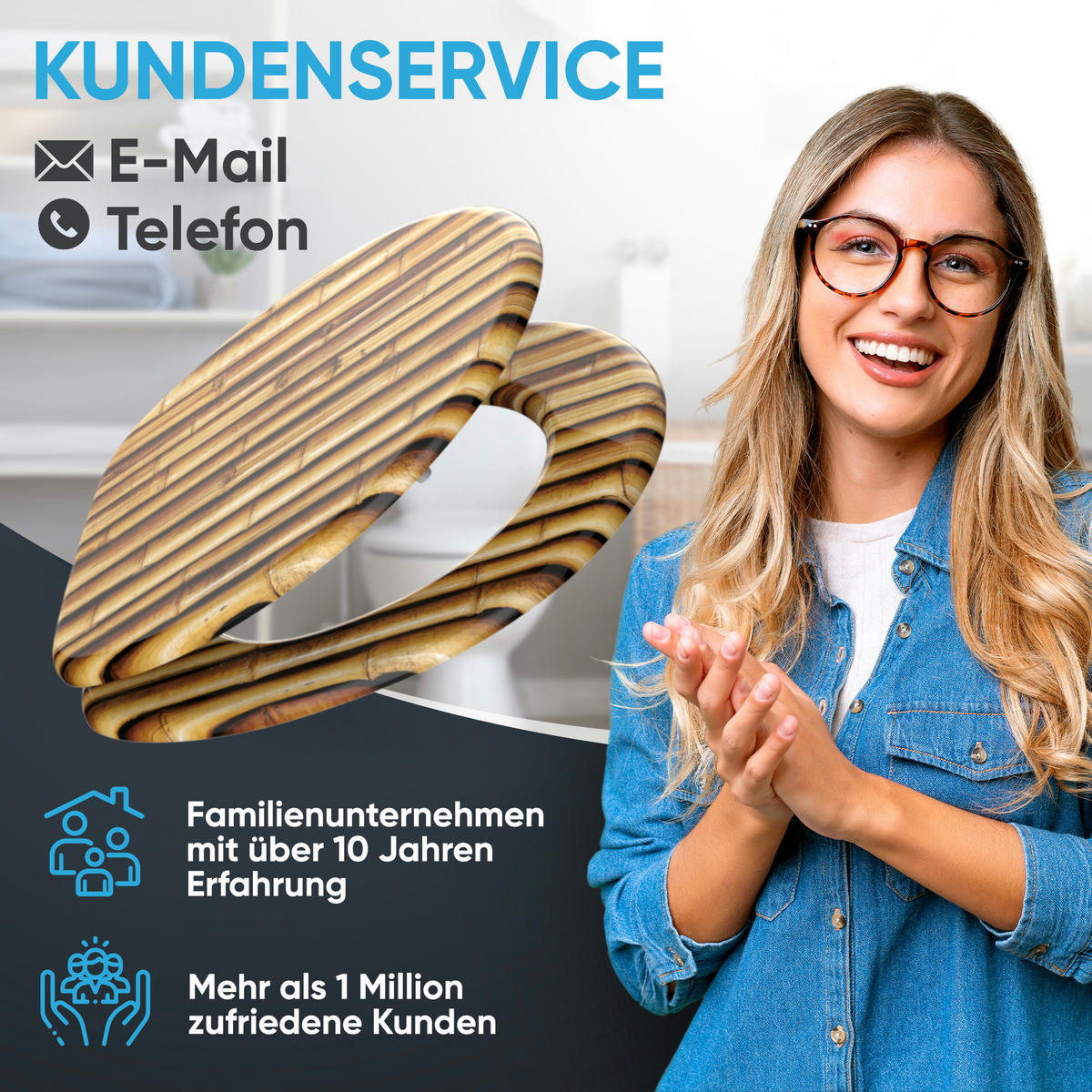 WC Sitz mit Absenkautomatik Bambusa - Braun, Holzwerkstoff (38/6/47cm) - Sanilo