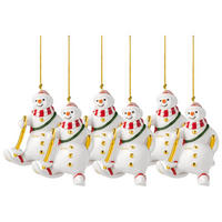 ORNAMENTE SCHNEEMANN 2026 Christmas Classics weiß-gold 7,3 x 6,8 x 9,9 cm 6er Set - Goldfarben/Weiß, Keramik (6.8/9.9/7.3cm) - Villeroy & Boch