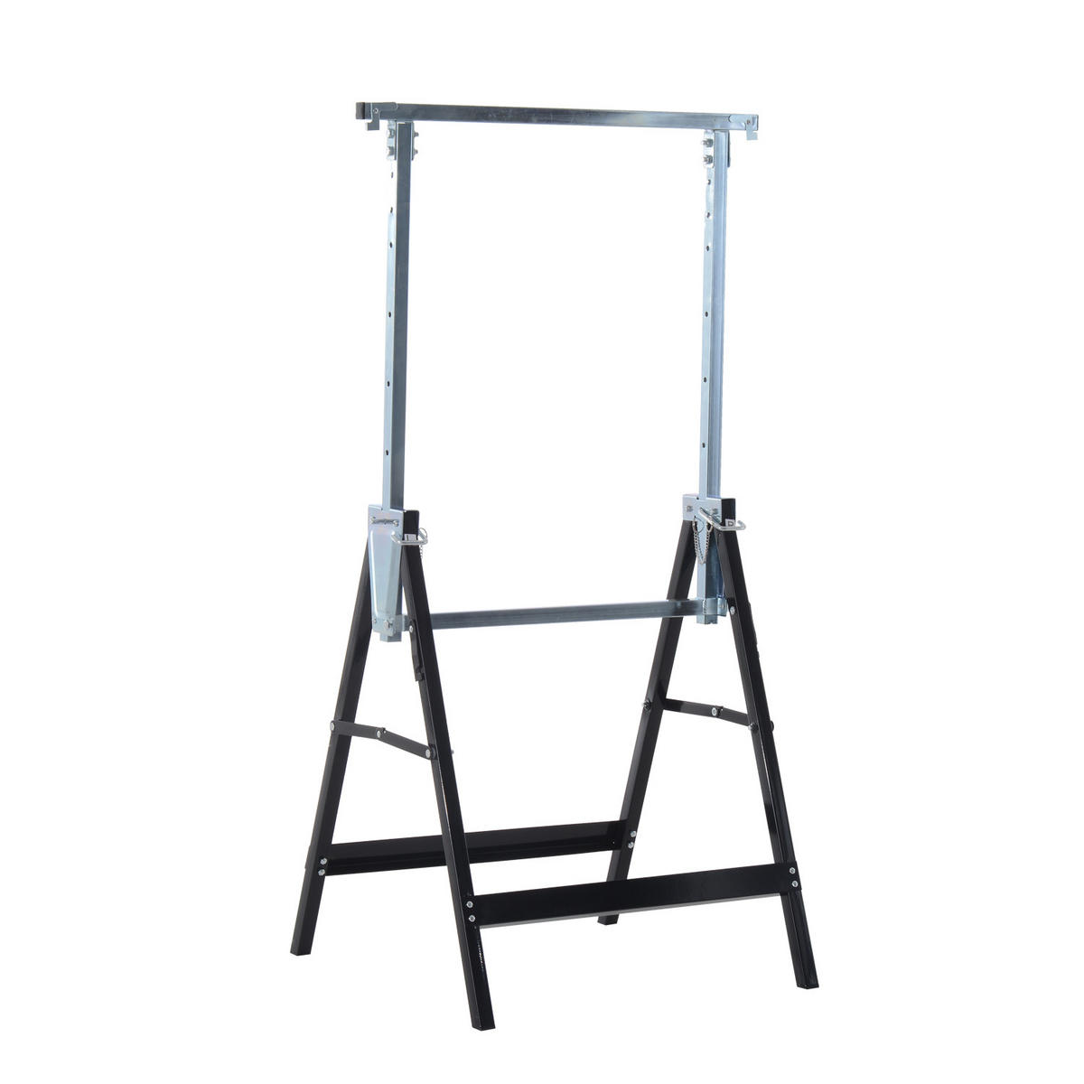 UNTERSTELLBOCK, 2 x Gerüstbock, Schwarz - Schwarz, Metall (68/58/130cm) - HOMCOM