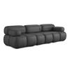 3-SITZER SOFA Kunstleder Grau - Beige/Schwarz, Leder/Kunststoff (285/70/96cm) - Makamii