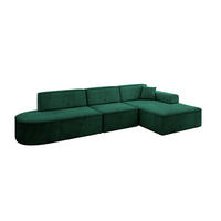 ECKSOFA Ottomane Rechts IREA-L2-v3 - 327x165x77 cm Grün - Dunkelgrün, Holzwerkstoff/Textil (327/165cm) - ALTDECOR