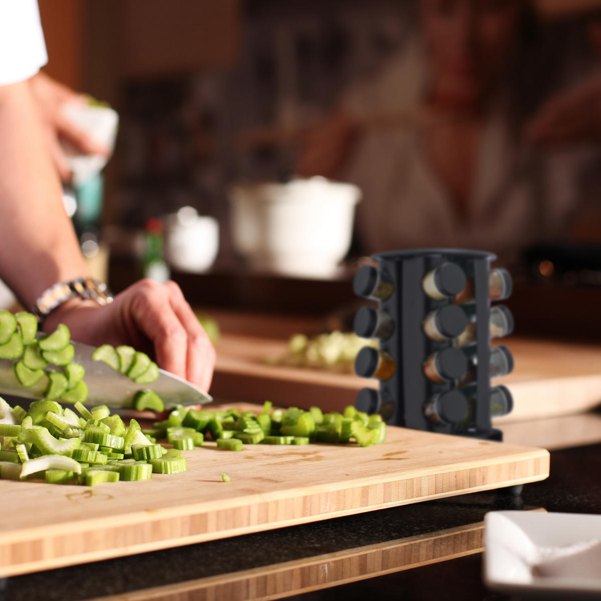 17-DIELNY stojan na korenie - viacfarebná, kov/sklo (19/27.5/19cm) - Relaxdays