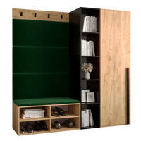GARDEROBEN-SET 164/184/42 - Waldgrün/Eichefarben, Holz/Kunststoff (164/184/42cm) - MÖBEL KRYSPOL