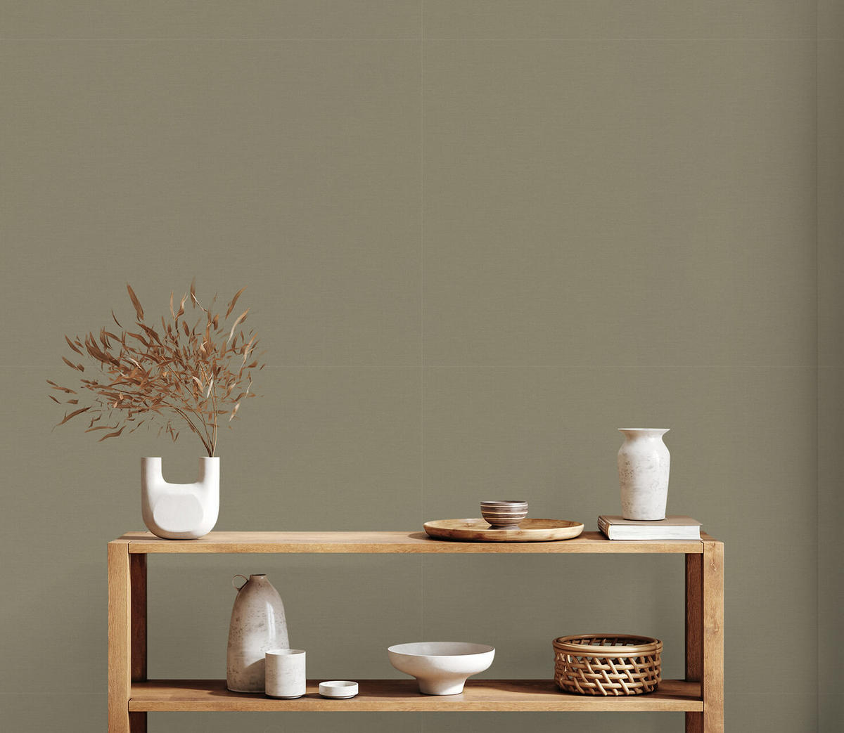 VLIESTAPETE Grün 53/1005 cm - Grün, Textil (53/1cm) - KUNSTLOFT