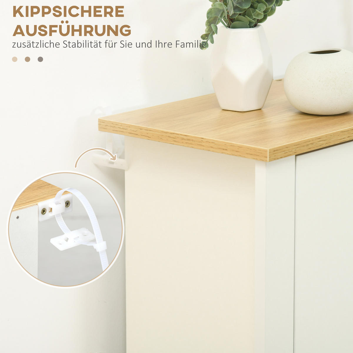 SCHUHSCHRANK Schuhregal mit Schublade Schuhständer für 18 Paar Schuhe Weiß+Natur - Naturfarben/Weiß, Holzwerkstoff/Kunststoff (26/112/72cm) - HOMCOM