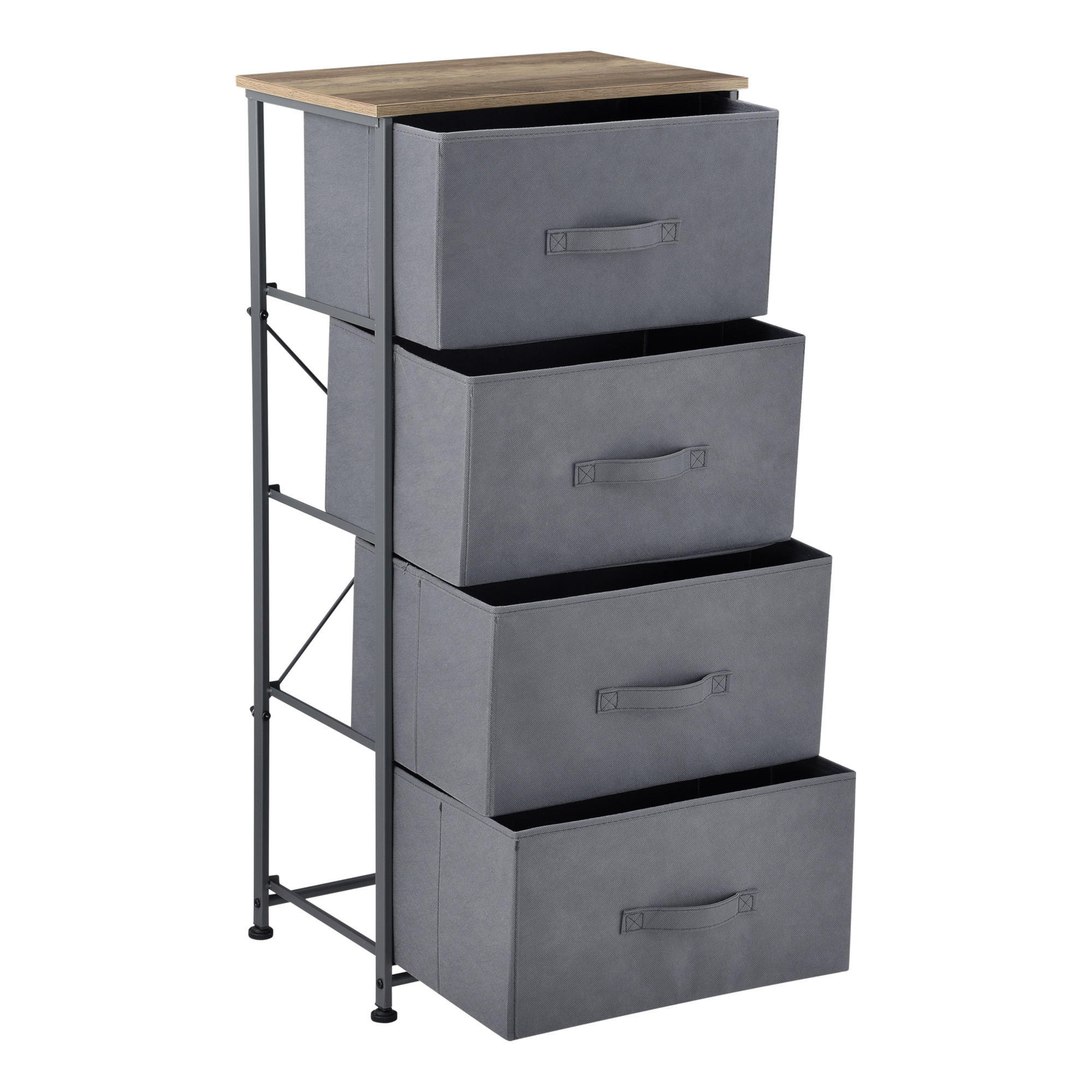 KOMMODE - Braun/Grau, Holzwerkstoff/Textil (45/95/30cm) - pro.tec