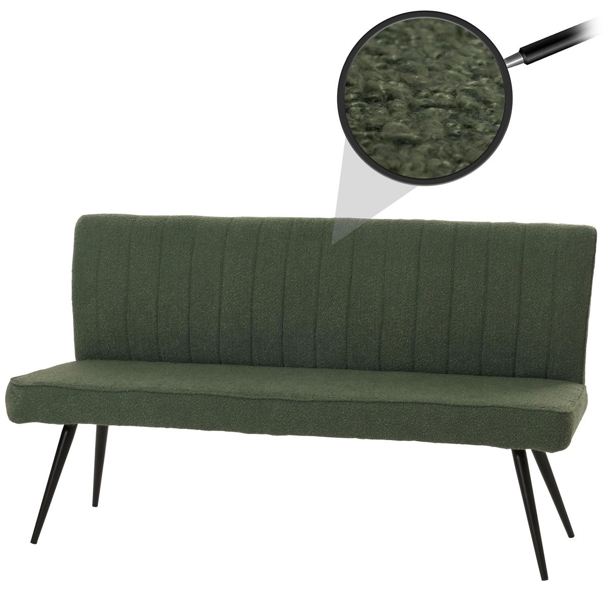 SITZBANK Grün - Dunkelgrau/Grün, Textil (160/90/60cm) - MCW