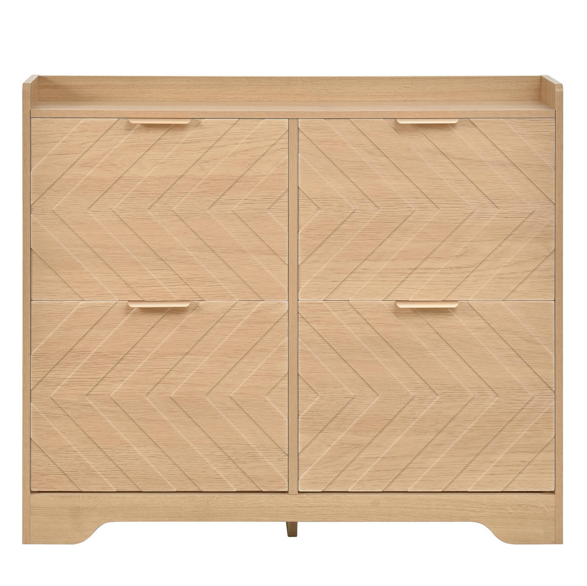 SCHUHSCHRANK 105/24/90 cm Natur aus MDF mit 4 Klappfächern - Naturfarben, Holzwerkstoff (105/90/24cm) - OKWISH