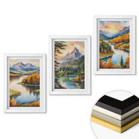 WANDBILDER 3er-Set - 20x30 cm Weißer Rahmen - Berglandschaften mit einem Fluss - Weiß, Kunststoff (20/30cm) - ArtPrintCave