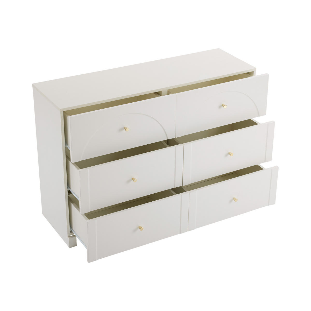 KOMMODE DE-37863 mit 6 Schubladen Weiß - Weiß, Holzwerkstoff (120/82/40cm) - ComfortXL
