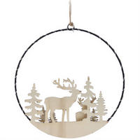 WEIHNACHTSDEKORATION LED zum Aufhängen Ø 20 cm - Beige, Holz (1/20/20cm) - Home Styling Collection