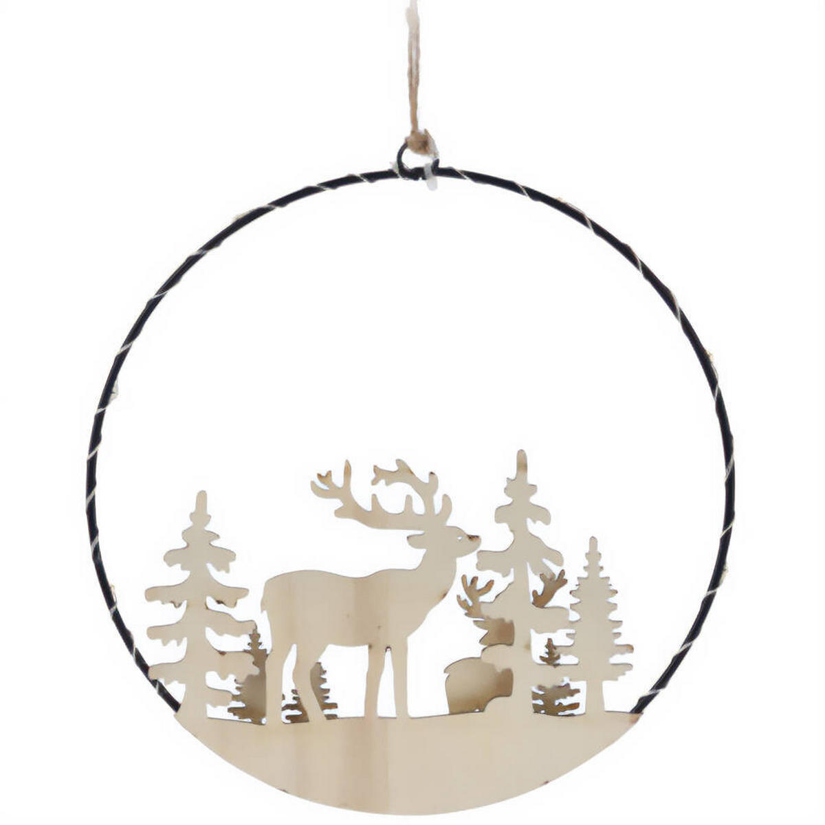 WEIHNACHTSDEKORATION LED zum Aufhängen Ø 20 cm - Beige, Holz (1/20/20cm) - Home Styling Collection