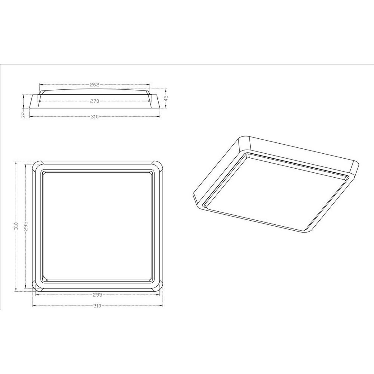 LED DECKENLEUCHTE Metall Weiß - Weiß, Metall (31/31/4.5cm)