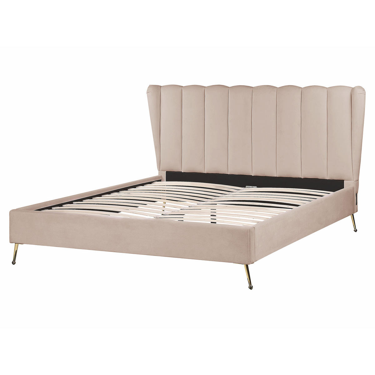 POLSTERBETT 160/200 cm Taupe Miribel - Taupe, Textil (160/200cm) - Beliani