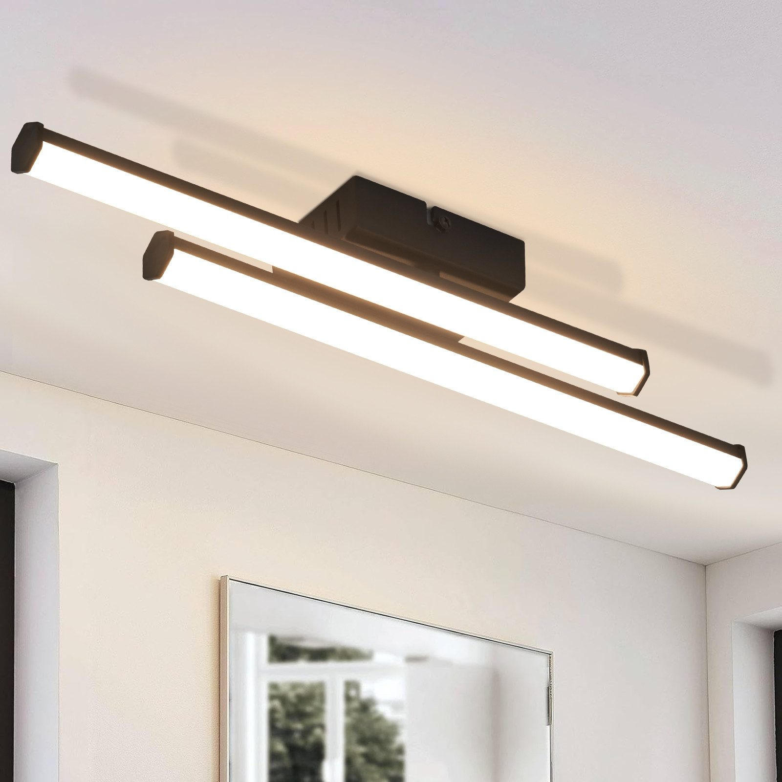 LED WANDLEUCHTE Nasseri - Schwarz, Metall (44/5.5/10cm) - Nettlife
