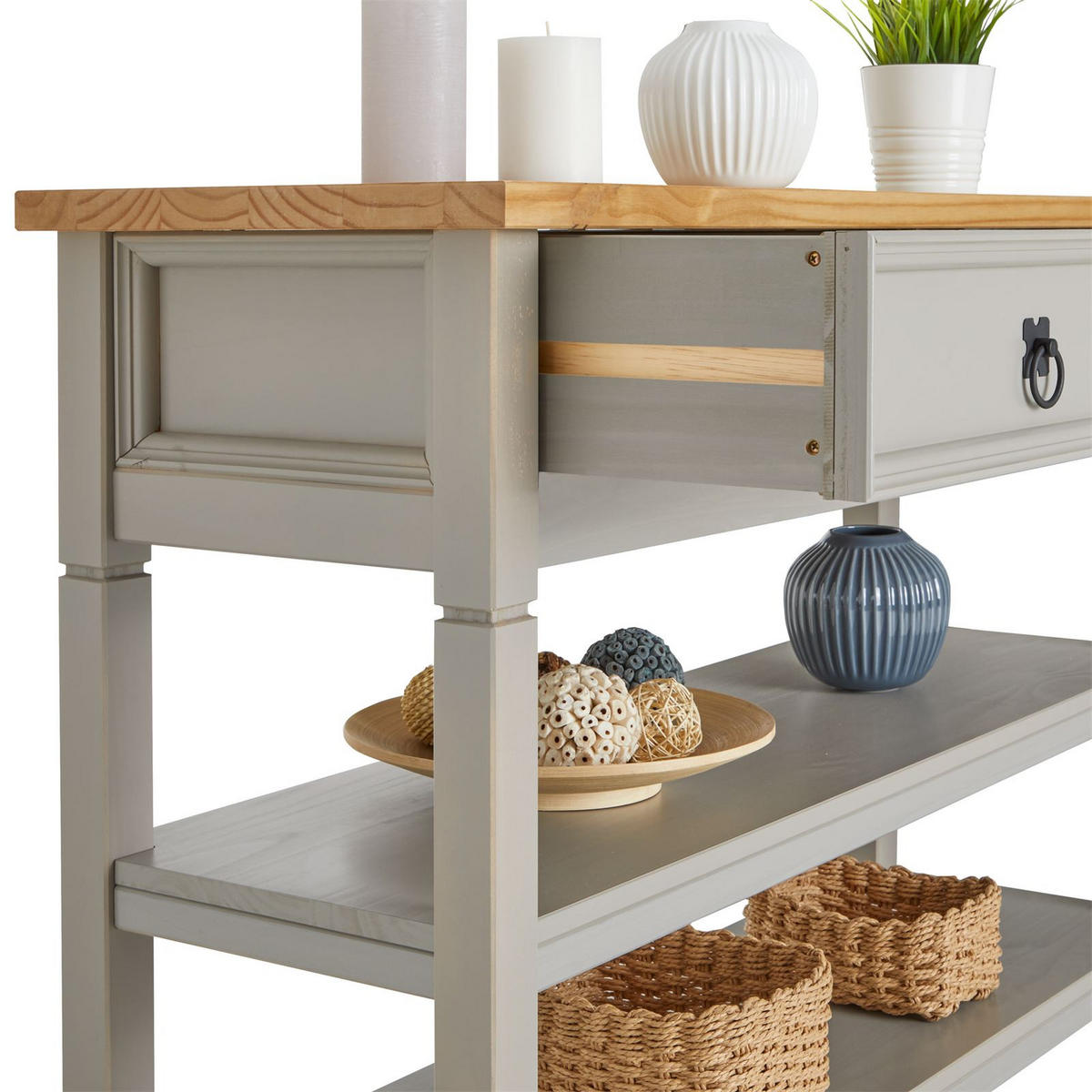KONSOLENTISCH TEQUILA - Braun/Grau, Holz (37/110/78cm) - IDIMEX