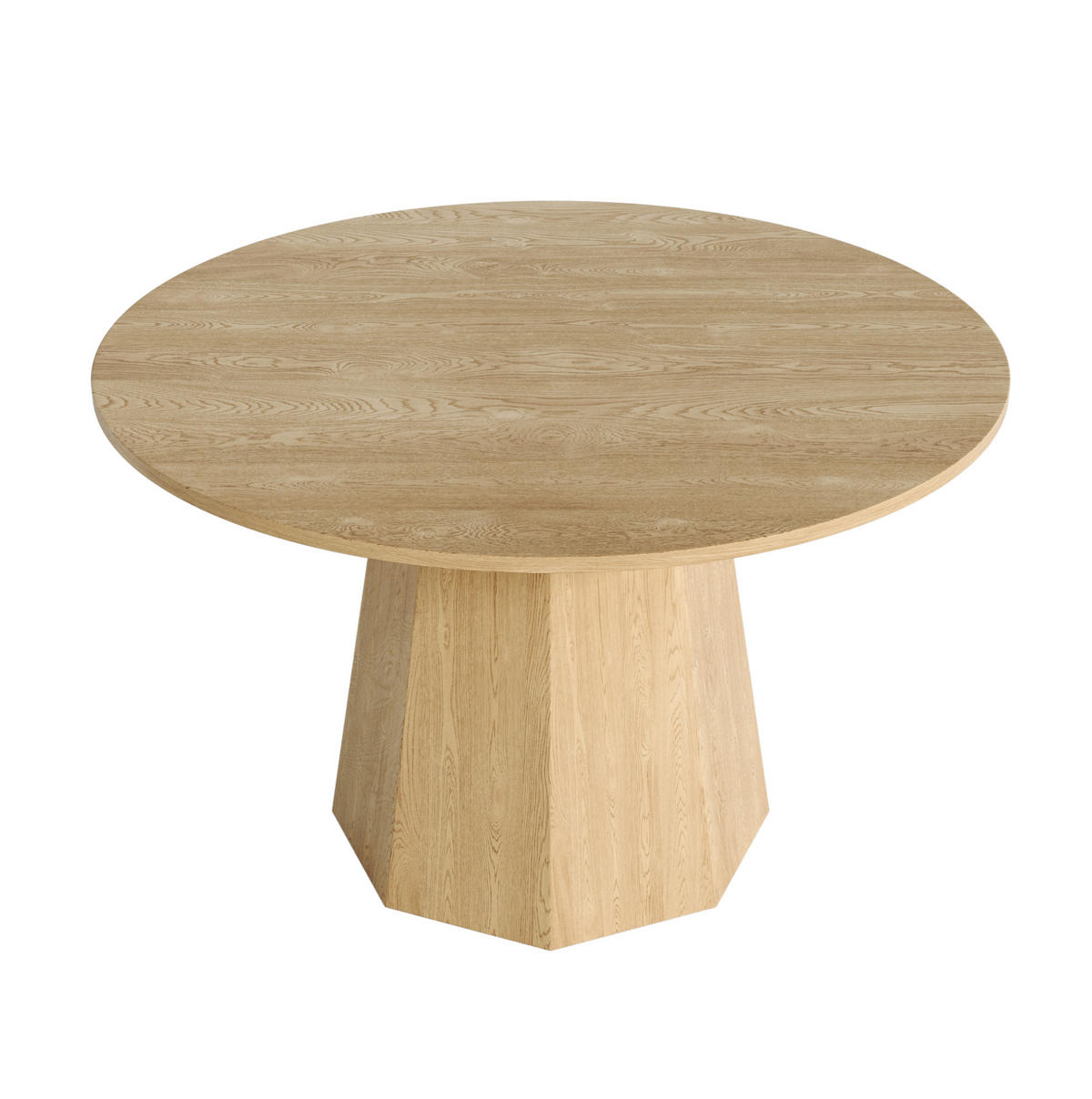 ESSTISCH aus MDF 120x120 cm Eichefarben rund für 4-6 Personen im skandinavischen Stil - Eichefarben, Holzwerkstoff (120/120/75cm) - Modfu
