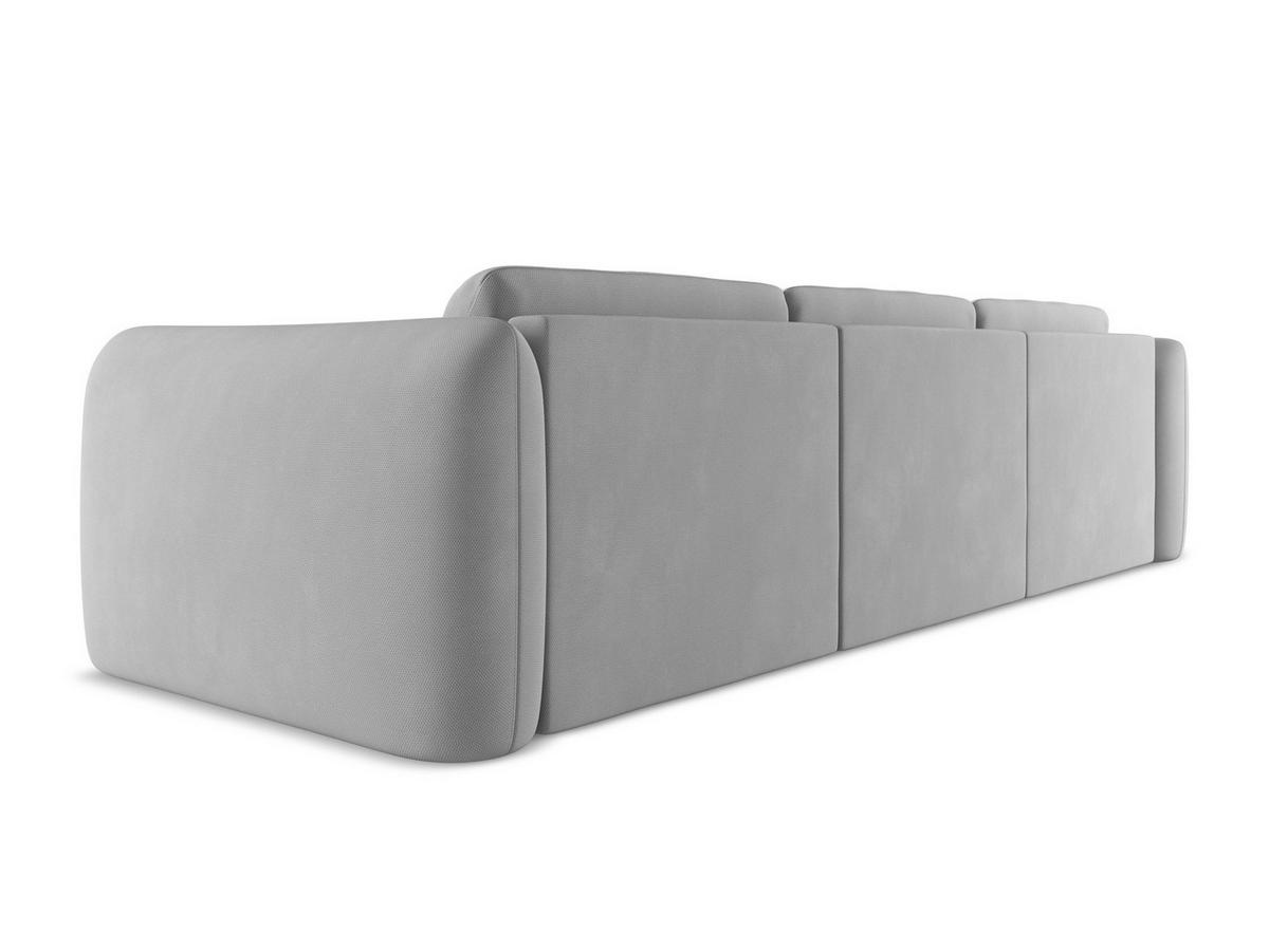 ECKSOFA Links Chenille Stoff Grau - Hellgrau/Schwarz, Kunststoff/Textil (170/290cm) - Makamii