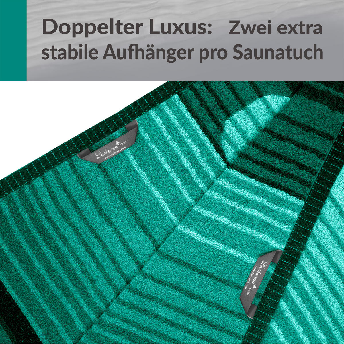 SAUNAHANDTUCH Oslo Grün – Dunkelgrün 85x200 cm - Dunkelgrün/Grün, Textil (85/200cm) - Lashuma