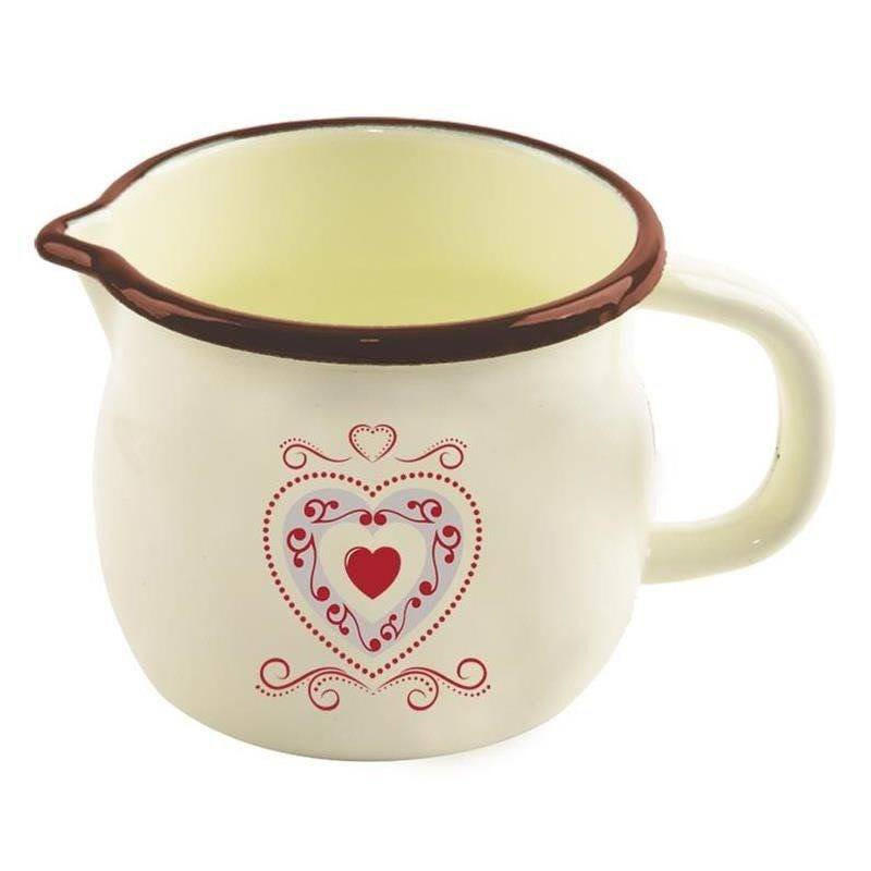 EMAILLETASSE TONCA, Emaille, beige, 1,2 l - Silberfarben, Metall (1.2L) - Orion 