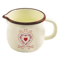 EMAILLETASSE TONCA, Emaille, beige, 1,2 l - Silberfarben, Metall (1.2L) - Orion 
